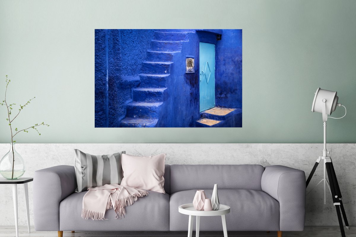 Architectuur - Blauw - Trap - Deur