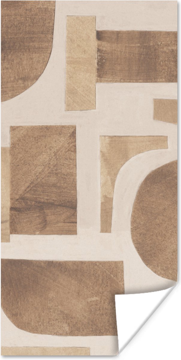 Poster Vormen - Abstract - Puzzel - Hout - 40x80 cm