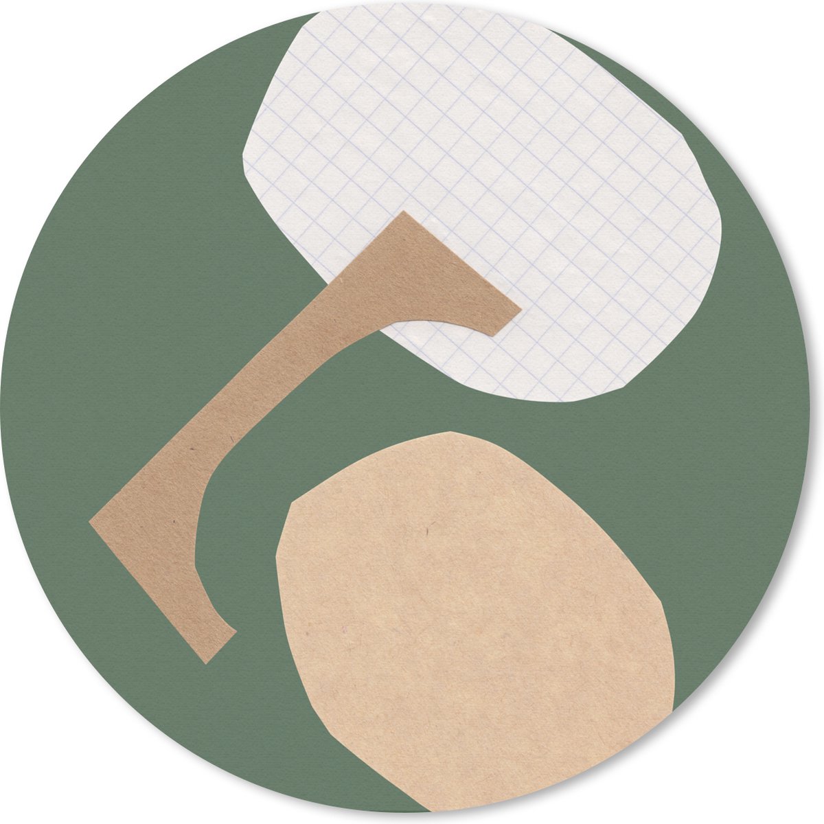 Muismat rond 20x20 cm - Mousepad Vormen - Groen - Ruitjes - Pastel - Ronde muismatten