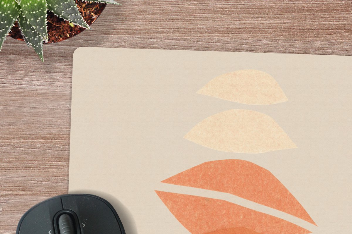 Muismat XXL 40x40 cm - Bureau onderlegger - Bureau mat Vormen - Pastel - Kleuren - Abstract - Bureaumat - Gaming mousepad xl - Bureaulegger groot - Computer deskmat