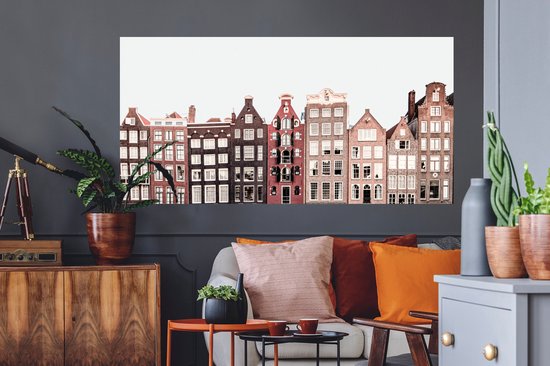 Stickers muraux - Film autocollant - Amsterdam - Architecture - Maisons - Rue - 160x80 cm - Film adhésif - Stickers muraux Chambre d'enfant - Papier peint autocollant - Papier peint autocollant - Film autocollant