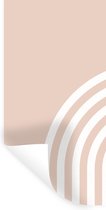 Muurstickers - Sticker Folie - Abstract - Kunst - Regenboog - Wit - Roze - 60x120 cm - Plakfolie - Muurstickers Kinderkamer - Zelfklevend Behang - Zelfklevend behangpapier - Stickerfolie
