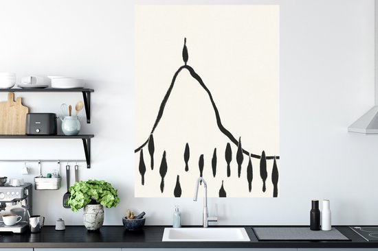 Stickers muraux - Film autocollant - Abstrait - Zwart - Wit - Paysage - 90x120 cm - Film adhésif - Stickers muraux Chambre d'enfant - Papier peint autocollant - Papier peint autocollant - Film autocollant