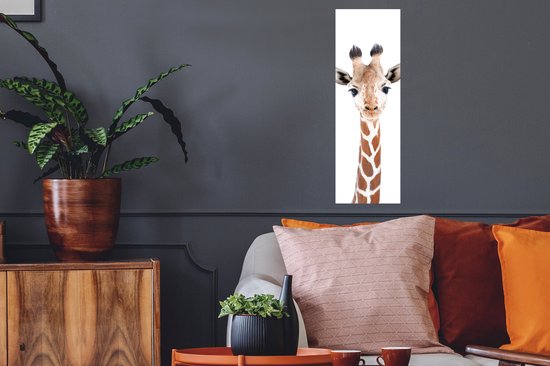 Stickers muraux - Film autocollant - Girafe - Animaux - Nature - Portrait - 20x60 cm - Film adhésif - Stickers muraux Chambre d'enfant - Papier peint autocollant - Papier peint autocollant - Film autocollant