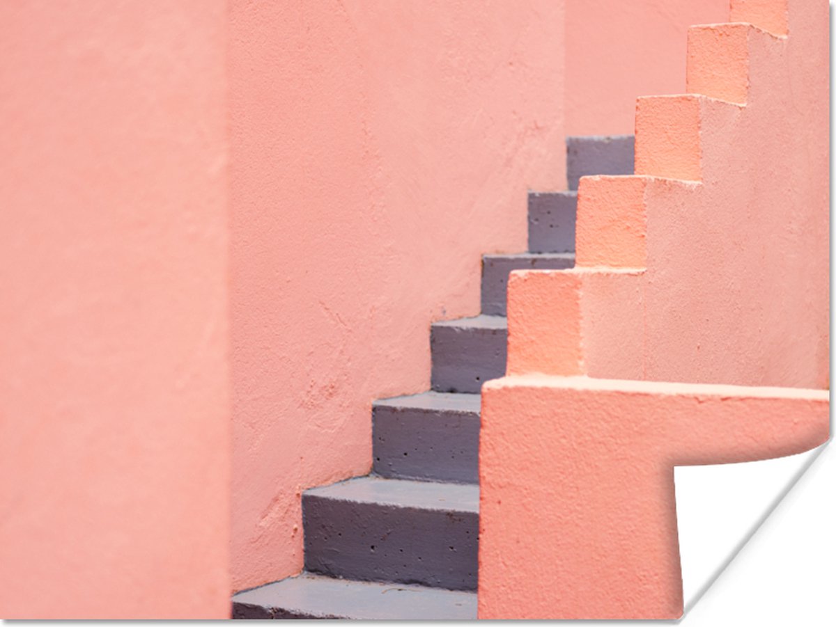 Poster Trap - Architectuur - Roze - Pastel - 40x30 cm