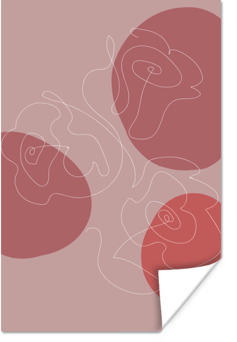 Poster Rozen - Rood - Bloemen - Abstract - 20x30 cm
