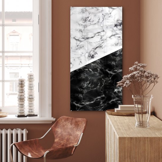 MuchoWow® Peinture sur verre 60x120 cm - Peinture sur verre - Marbre - Chic - Collage - Photo sur verre acrylique - Peintures