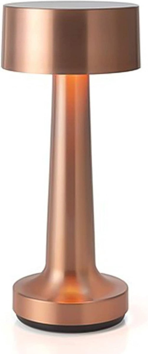 DreamGoods Oplaadbare Tafellamp - 3600mAh - 3 Kleuren Licht - Draadloos & Oplaadbaar - Dimbaar - Op Batterijen - Accu - Touch - Decoratie voor Binnen & Buiten - Woonkamer, Slaapkamer & Tuin - Industrieel - Brons