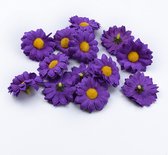 100 Stuks Mini Zonnebloemen – Kunstbloemen – Paars – 5 cm – Decoratie Bloemetjes