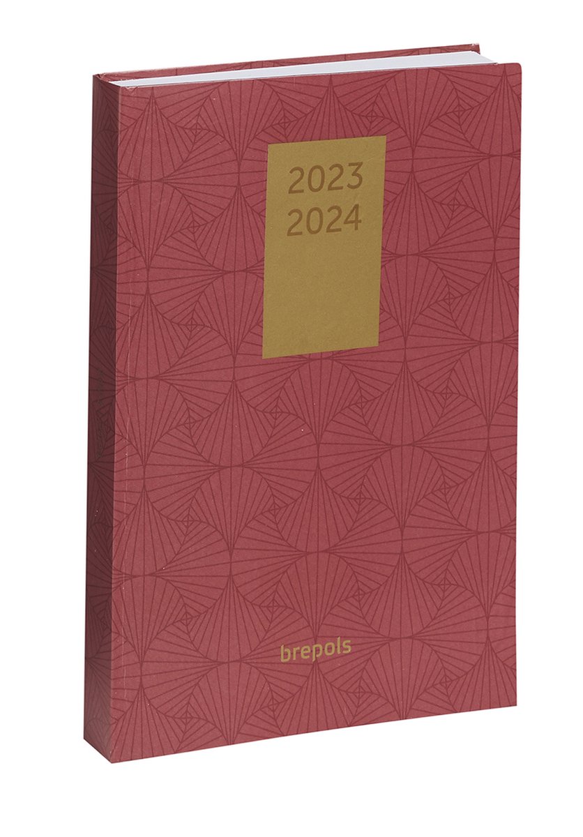 Brepols Schoolagenda 2023-2024 - VINTAGE - Dagoverzicht - Rood - 11.5 x 16.9 cm