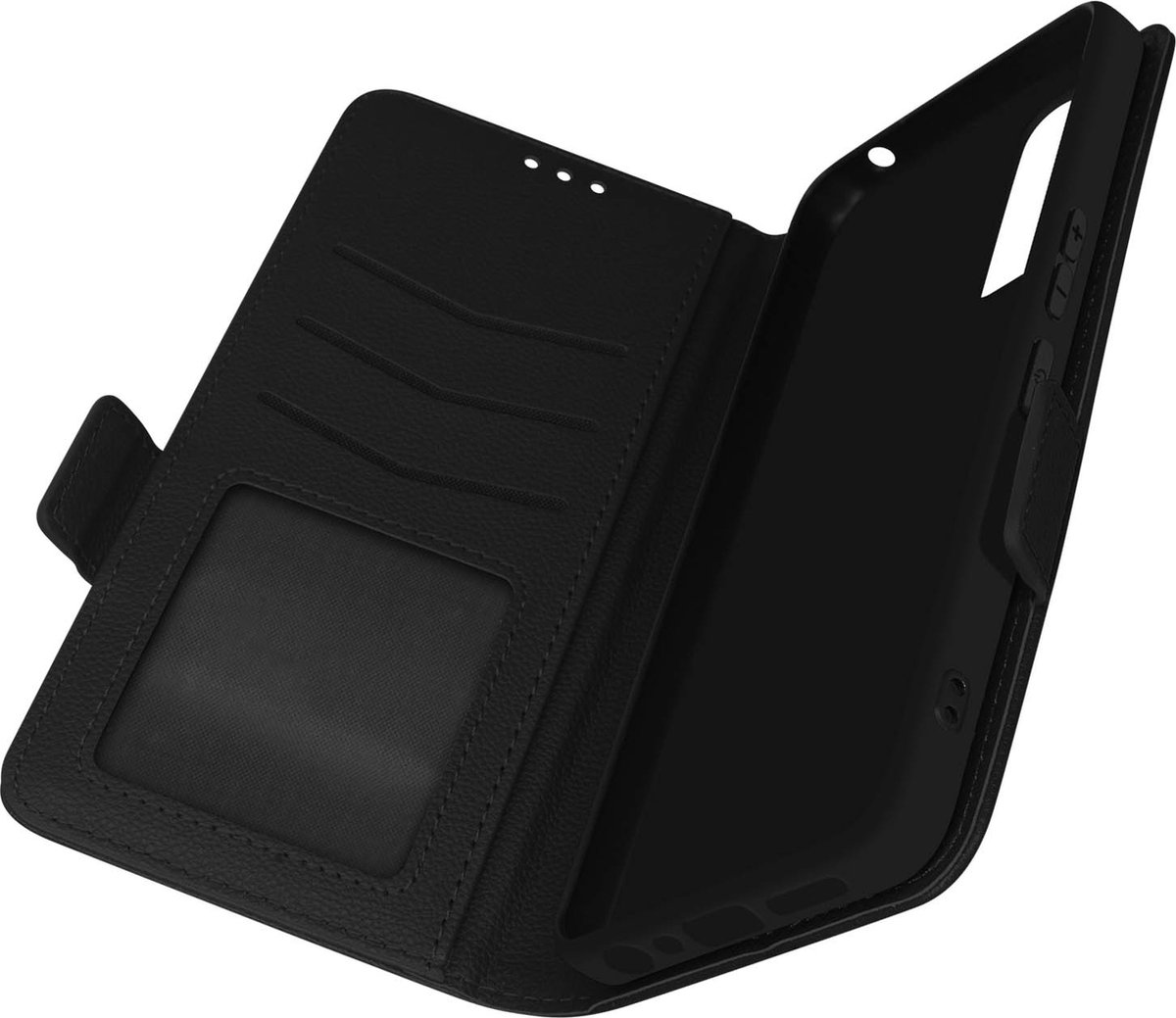 Case Geschikt voor TCL 40R 5G Leer Aspect Stand-functie Portemonnee zwart