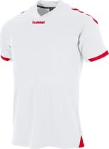 Hummel Fyn Shirt Korte Mouw Heren - Wit / Rood | Maat: L