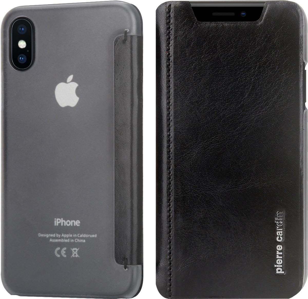 iPhone Xs/X hoesje - Pierre Cardin - Zwart - Leer
