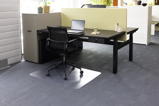 Tapis de tapis de chaise de bureau Rillstab - 90x 120 cm - protecteur de sol - polycarbonate - transparent - accessoires de bureau - protège moquette et revêtement de sol