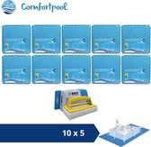 Comfortpool Zwembadtegels - 60x60 cm - Blauw - 10 verpakkingen van 5 stuks & WAYS scrubborstel