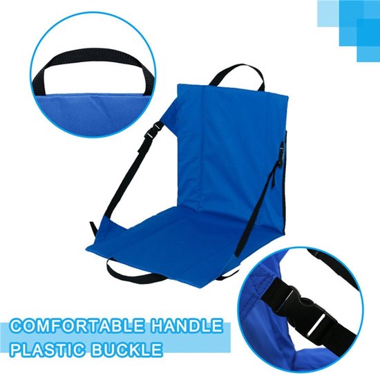 Vouwstoel / kussen - Blauw - Campingstoel - Festival - Picknick - Strandstoel - Folding Chair - Klapstoel - Outdoor - Waterdicht — afbeelding 4