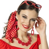 Accessoireset Rock and Roll Rood Vrouw 4-delig