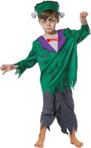 Wilbers & Wilbers - Frankenstein Kostuum - Born As Frankenstein - Jongen - groen - Maat 104 - Halloween - Verkleedkleding