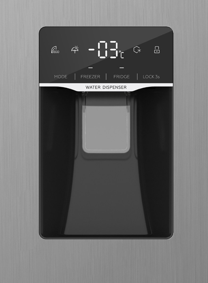 Exquisit SBS146-WS-040ES - Amerikaanse koelkast - Waterdispenser - Display - 5 Jaar Garantie - No Frost - 439 liter - Zilver — afbeelding 7