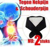 Orthopedisch Toermalijn Infrarood Massage Zelfwarmend - Magneet - Nekpijn - Nekklachten - Nekband - Nekbrace - 2 Stuks - S-M