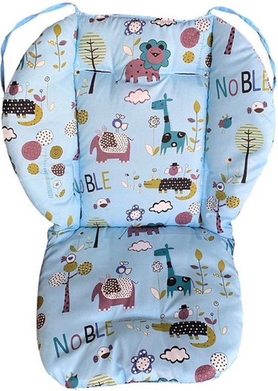 Allernieuwste Buggy Inleg Kussen Blauwe Dieren - Tweezijdig bruikbaar - Kinderwagen - Kinderstoel hoes - Wasbaar van Allernieuwste — afbeelding 3