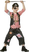 Wilbers & Wilbers - Piraat & Viking Kostuum - Piraat One Eye - Jongen - Rood - Maat 104 - Carnavalskleding - Verkleedkleding