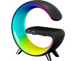 G-Light - Wake-up Light - Bureaulamp LED - Wekker - Lichtwekker - Bluetooth Speaker - Draadloos Oplader - Digitale Wekkerradio - Led Light - Sfeerlamp - Nachtlamp - Google Home & Alexa - Zwart