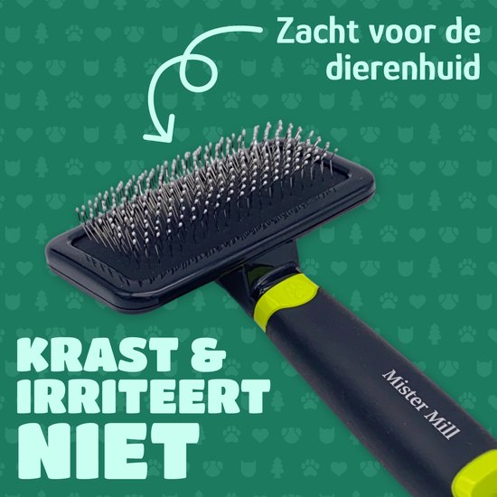Mister Mill Slickerborstel 10cm – Honden- & Kattenborstel - Voor bijna iedere vacht