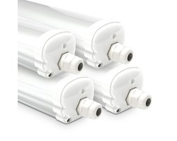 HOFTRONIC S Series - 4 Pack LED TL armaturen 120cm - IP65 waterdicht - 6500K Daglicht wit licht - 36W 4800 Lumen - Koppelbaar - Tri-Proof plafondverlichting
