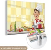 Peinture sur verre - un cuisinier dans la cuisine - 120x80 cm - Peintures sur Verre Peintures - Photo sur Glas