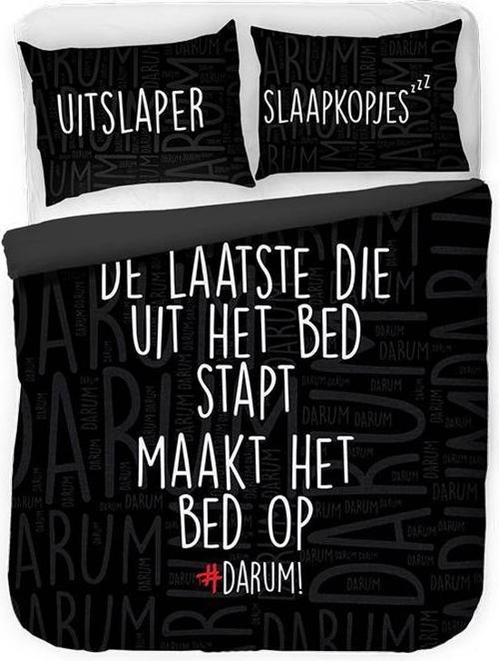 Dekbedovertrek #DARUM! Bed Opmaken! - Zwart - Lits-jumeaux (240 x 220 cm)  -... | bol.com