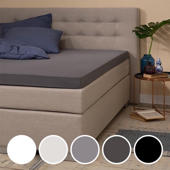 Topper Hoeslaken Antraciet 120x200 cm Jersey Stretch Presence