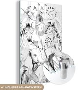MuchoWow® Glasschilderij 40x60 cm - Schilderij acrylglas - Waterverf - Dieren - Jungle - Olifant - Jongens - Meisjes - Kinderen - Kids - Foto op glas - Schilderijen