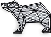 Kikkerland Brievenhouder – Grafische beer – Voor op je bureau – Kantoor artikel - Zwart -  Staan op bureau of hangen aan de muur