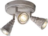 QAZQA coney - Retro Plafondspot | Spotje | Opbouwspot - 3 lichts - Ø 170 mm - Wit -  Woonkamer | Slaapkamer | Keuken