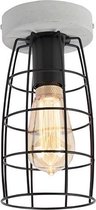 QAZQA Rohan cl - Industriele Plafondlamp - 1 lichts - Ø 120 mm - Zwart - Industrieel -  Woonkamer | Slaapkamer