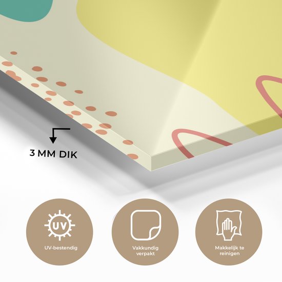 MuchoWow® Peinture sur Verre - Été - Formes - Abstrait - 30x20 cm - Peintures sur Verre Acrylique - Photo sur Glas