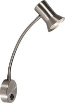 QAZQA karin - Moderne Wandlamp met flexarm voor binnen - 1 lichts - D 90 mm - Staal -  Woonkamer | Slaapkamer | Keuken