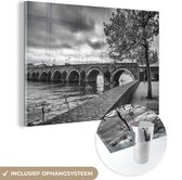 Zwart et blanc du pont en plexiglas de Maastricht 120x80 cm - Tirage photo sur Glas (décoration murale en plexiglas)