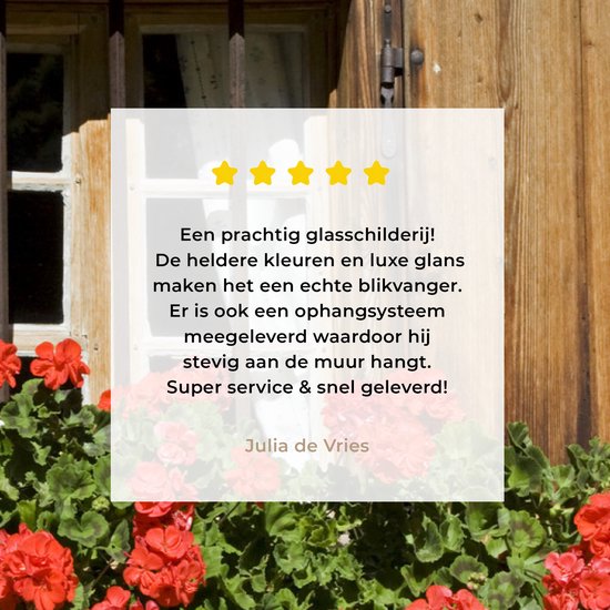 Fenêtre avec fleurs de géranium en fleurs L'odeur caractéristique du géranium est un ingrédient populaire pour les parfums épicés Plexiglas 180x120 cm - Tirage photo sur Glas (décoration murale en plexiglas) XXL / Groot format!