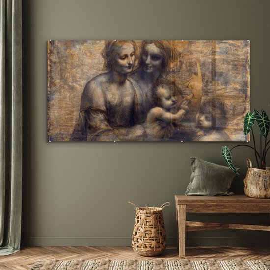 Peinture sur Verre - Marie à l'Enfant et Sainte Anne - Leonardo de Vinci - 160x80 cm - Peintures sur Verre Peintures - Photo sur Glas