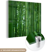 MuchoWow® Glasschilderij 50x50 cm - Schilderij acrylglas - Het Bamboebos van Arashiyama van dichtbij - Foto op glas - Schilderijen