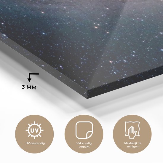 MuchoWow® Peinture sur verre 40x20 cm - Peinture sur verre acrylique - La Voie Lactée dans un ciel étoilé - Photo sur verre - Peintures