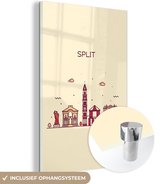 MuchoWow® Peinture sur verre 120x180 cm - Peinture sur verre acrylique - Séparation - Croatie - Skyline - Photo sur verre - Peintures