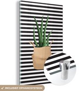 MuchoWow® Peinture sur verre 60x90 cm - Peinture sur verre acrylique - Plantes - Aloë Vera - Jardinière - Photo sur verre - Peintures
