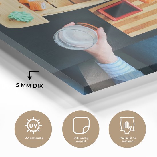 Peinture sur Verre - Sushi au Restaurant Japonais - 80x60 cm - Peintures sur Verre Peintures - Photo sur Glas