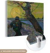 MuchoWow® Glasschilderij 40x30 cm - Schilderij acrylglas - De zaaier - Vincent van Gogh - Foto op glas - Schilderijen