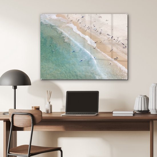 Peinture sur Verre - Vue de Dessus de la Plage de Bondi en Australie - 80x60 cm - Peintures sur Verre Peintures - Photo sur Glas