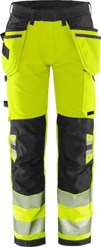 Fristads High Vis Green werkbroek stretch klasse 2 2644 GSTP - Hi-Vis geel/zwart - D96