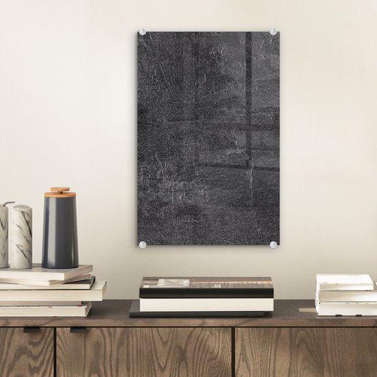 MuchoWow® Peinture sur verre 20x30 cm - Peinture sur verre acrylique - Ardoise - Béton - Natuursteen - Grijs - Industriel - Photo sur verre - Peintures